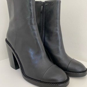 KENDALL & KYLIE BLACK LEATHER ANKLE BOOTS SZ 10